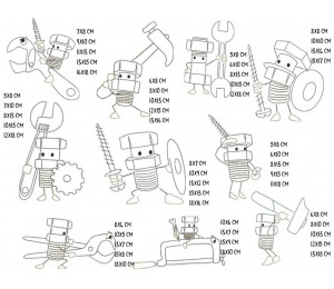 Stickserie - Ritter Schraube Doodle 6